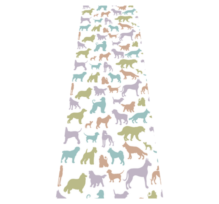 Tapis vinyle chambre silhouettes de chiens pastels - TenStickers