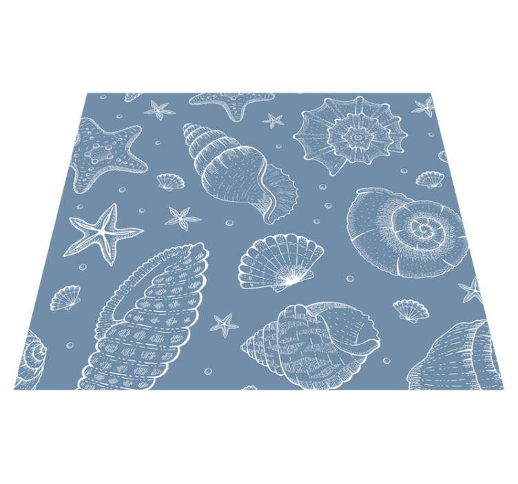 Tapis vinyle chambre vie marine et coquillages - TenStickers