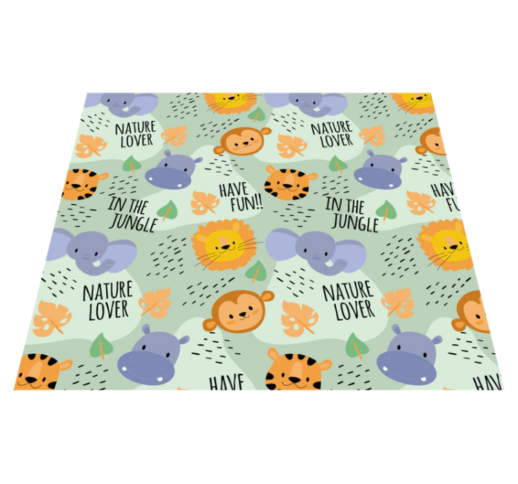 Tapis vinyle autres tapis animaux de la jungle verts - TenStickers