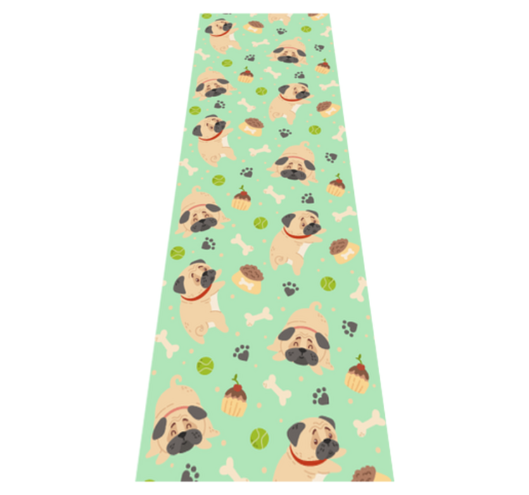 Tapis vinyle chambre bulldog gras avec un os - TenStickers