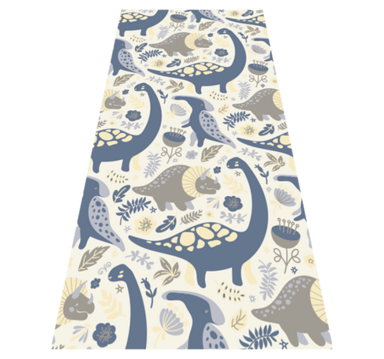 Tapis vinyle chambre dinosaures bleus style nordique - TenStickers