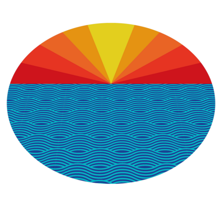 Tapis vinyle nature coucher de soleil rétro marin - TenStickers