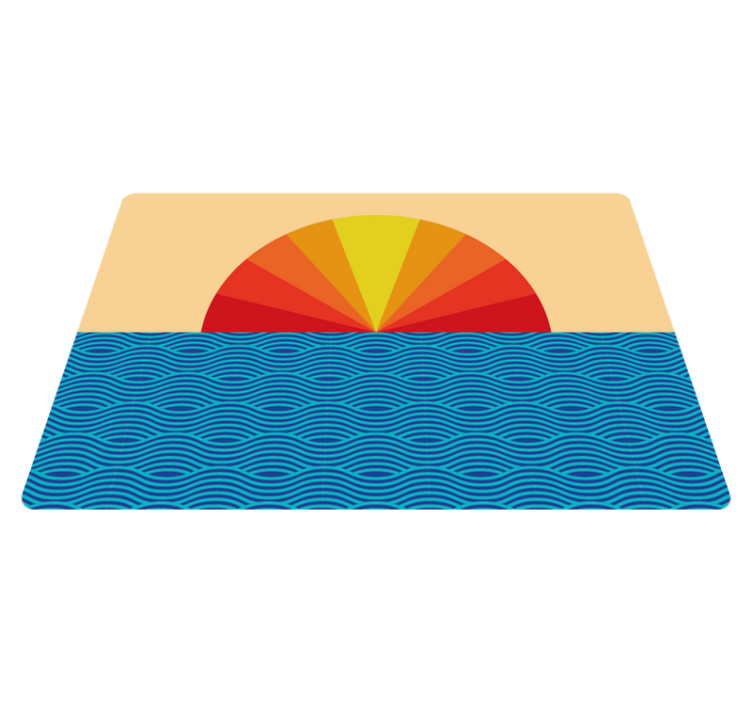 Tapis vinyle nature coucher de soleil vintage - TenStickers