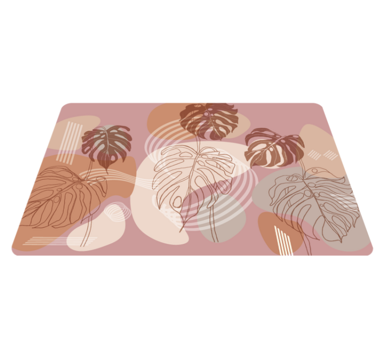 Tapis vinyle nature esquisse de feuilles continue - TenStickers