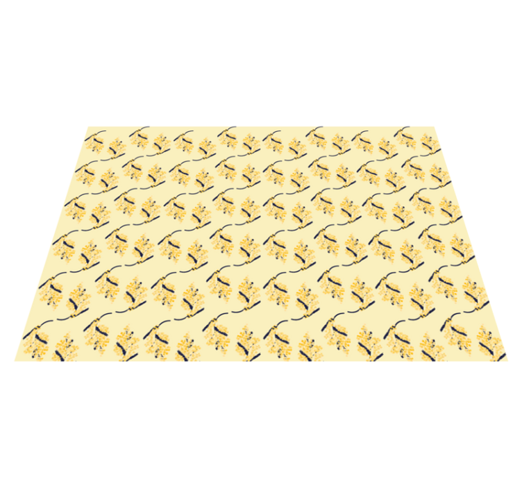 Tapis vinyle nature motifs de mimosas - TenStickers