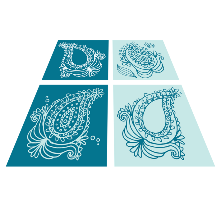 Tapis vinyle nature motif paisley - TenStickers