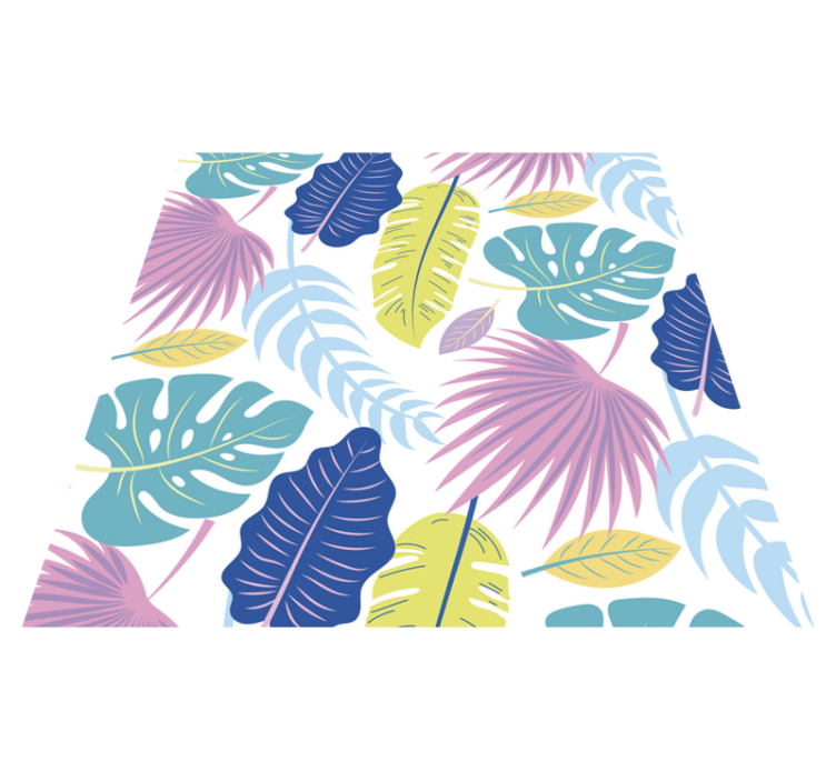 Tapis vinyle nature motifs de feuilles colorées - TenStickers