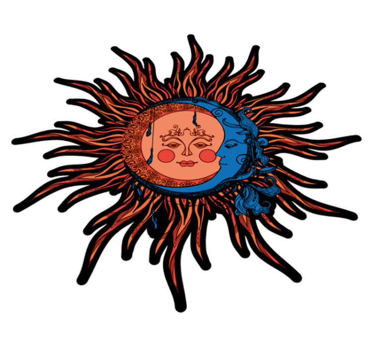 Tapis vinyle nature soleil et lune célestes - TenStickers