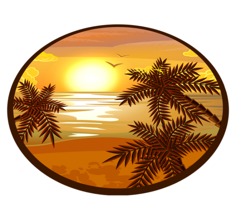 Tapis vinyle nature horizon de coucher de soleil - TenStickers
