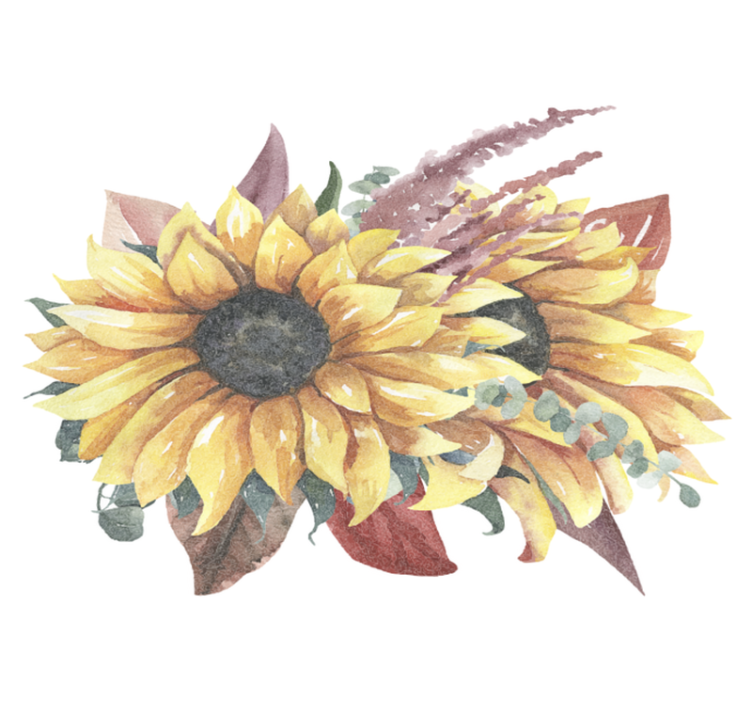 Tapis vinyle nature arrangement floral de tournesols - TenStickers