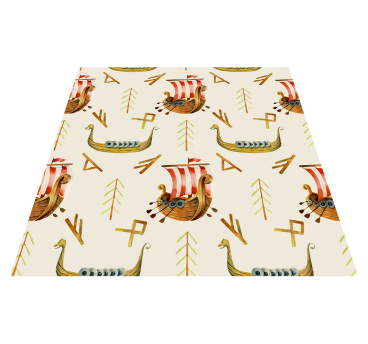 Tapis vinyle nature motif drakkar viking - TenStickers