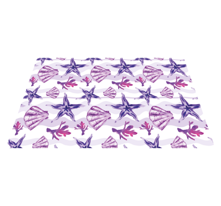 Tapis vinyle nature motif coquillage corail - TenStickers