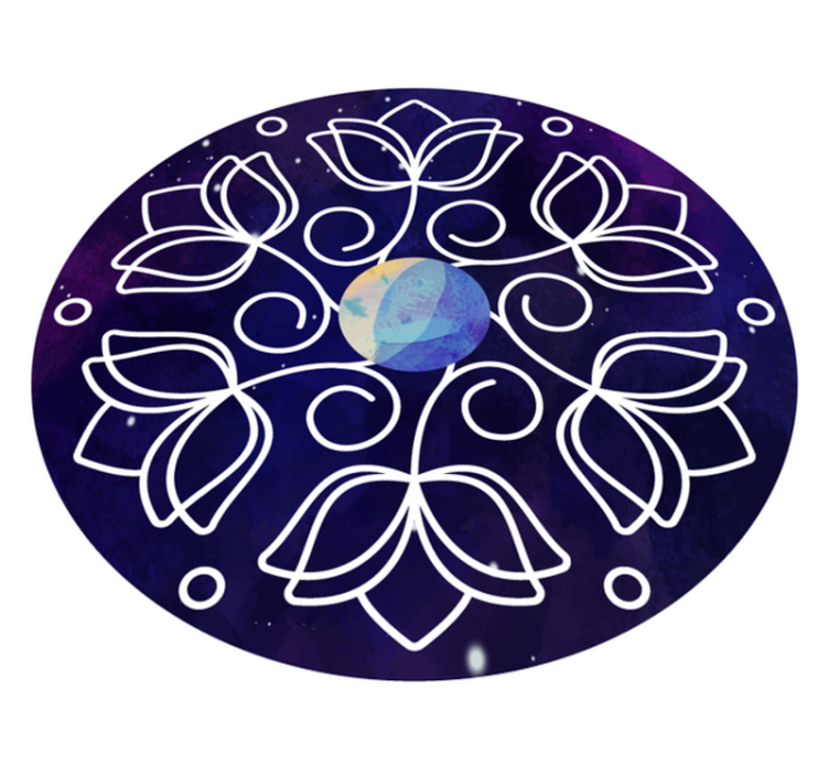 Tapis vinyle nature design motif lotus - TenStickers