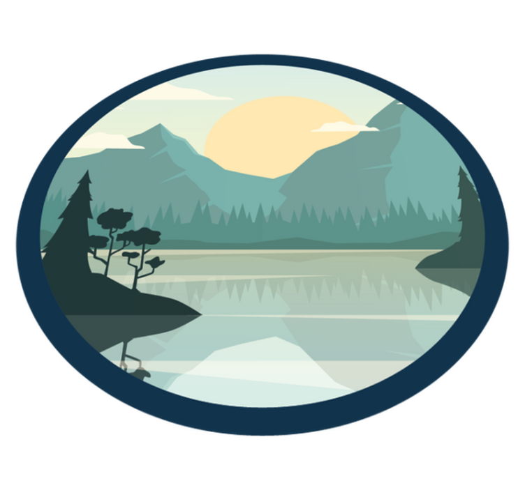 Tapis vinyle nature reflet serein des montagnes - TenStickers