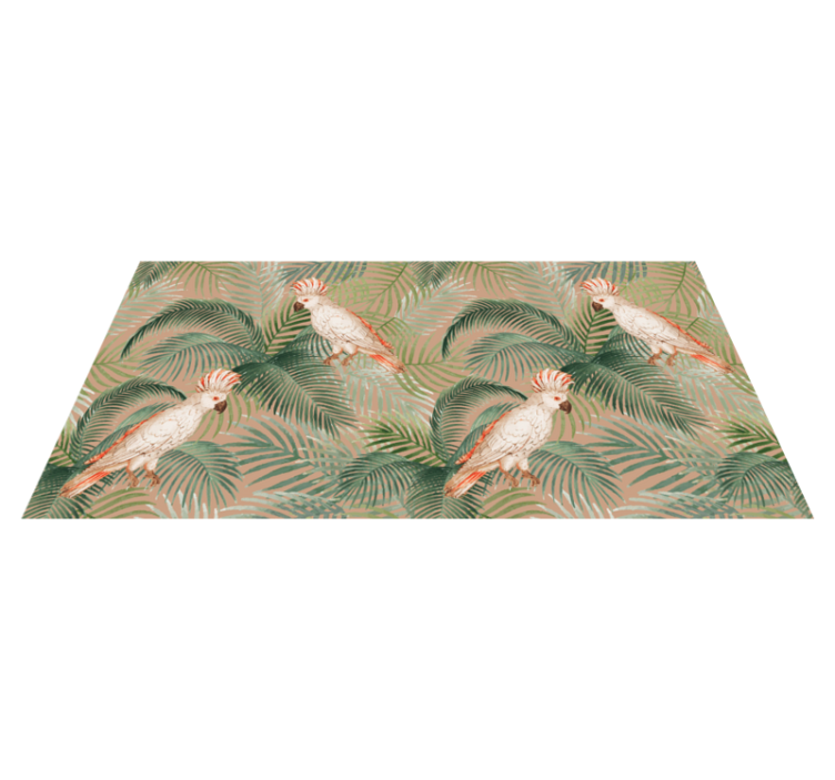 Tapis vinyle nature perroquets tropicaux et palmiers - TenStickers