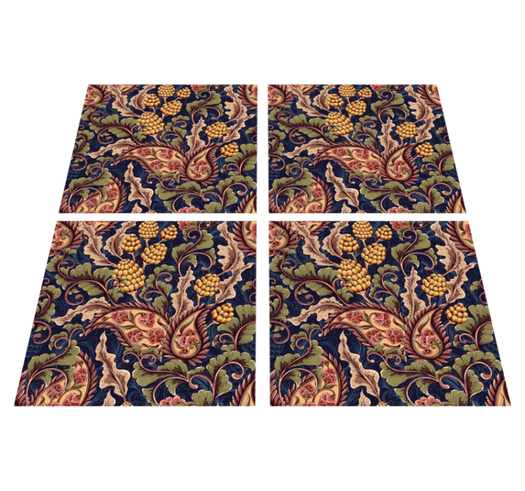 Tapis vinyle nature motif floral - TenStickers
