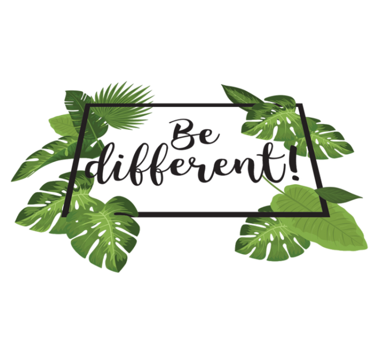 Tapis vinyle plantes soyez différent citation - TenStickers