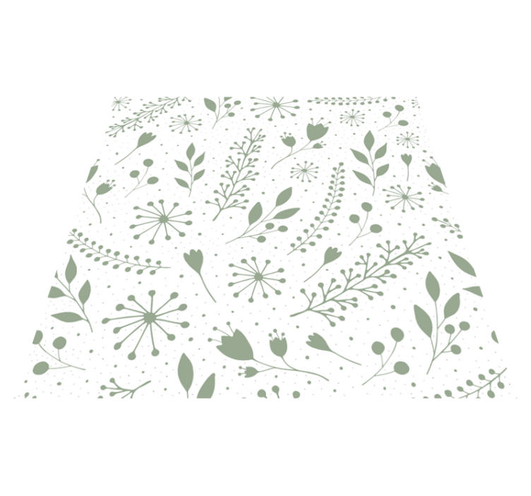 Tapis vinyle plantes feuilles vertes et fleurs - TenStickers