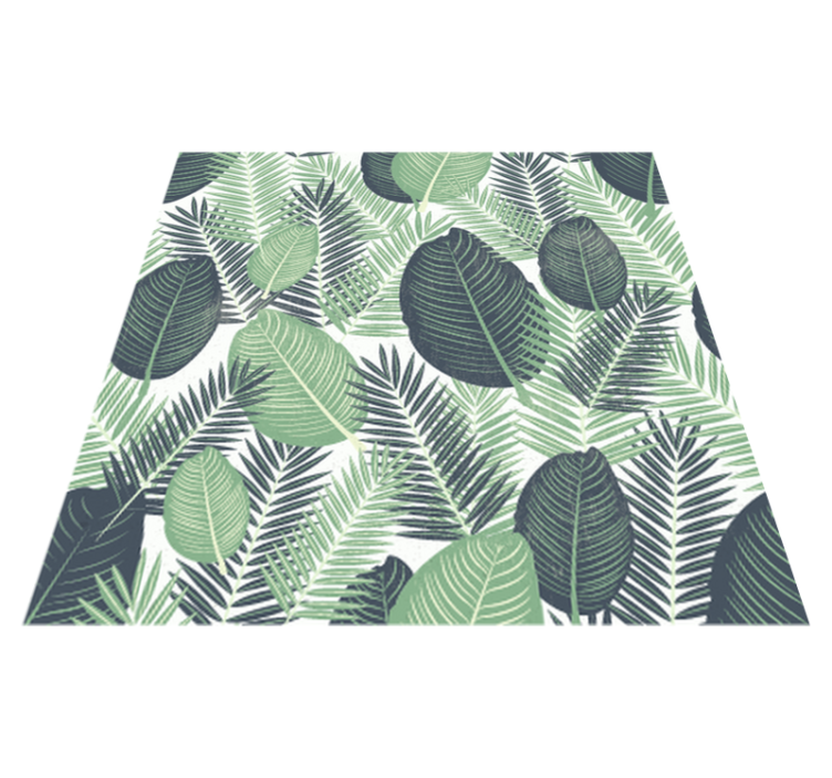 Tapis vinyle plantes feuillage de jungle vert - TenStickers