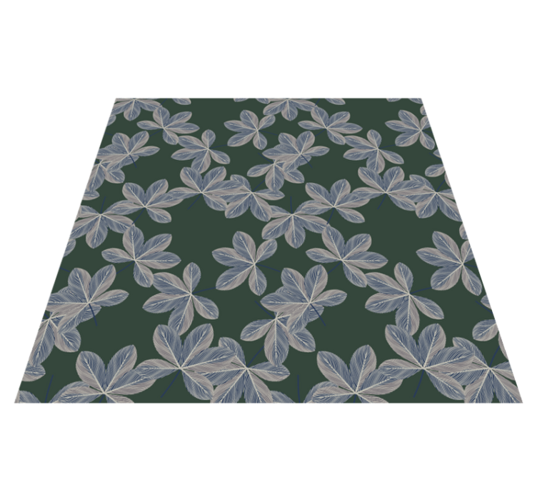 Tapis vinyle plantes design feuilles sombres - TenStickers