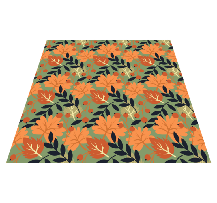Tapis vinyle plantes design grandes feuilles automnales - TenStickers