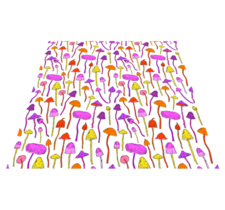 Tapis vinyle plantes motif champignons hallucinogènes - TenStickers