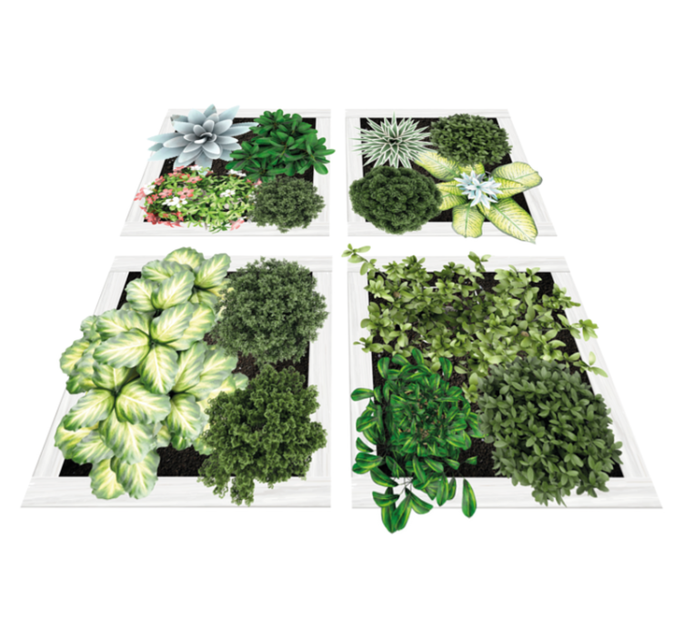 Tapis vinyle plantes carreaux de jardin verticaux - TenStickers