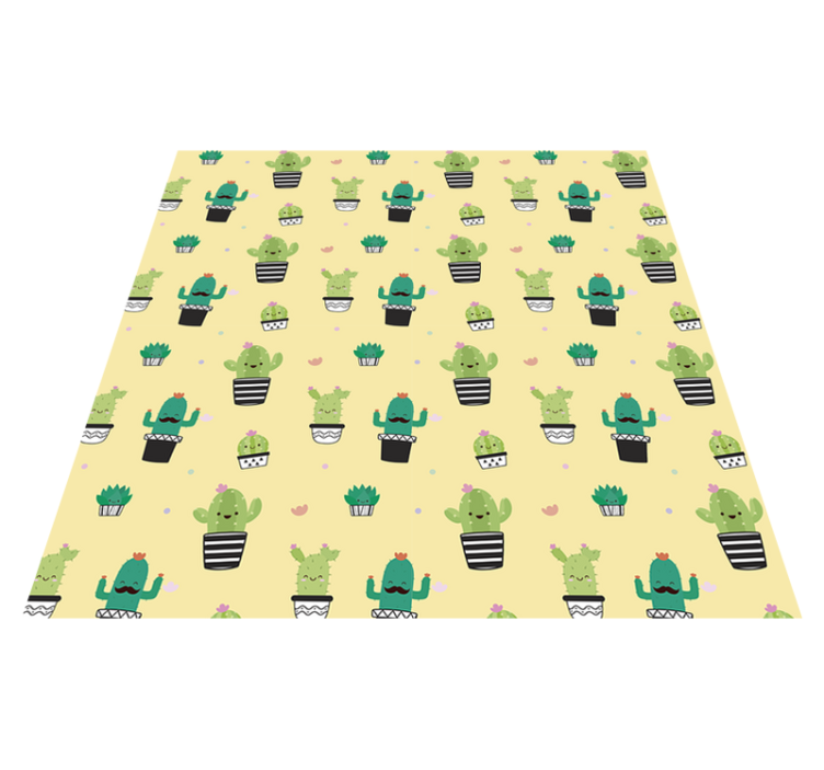 Tapis vinyle plantes cactus dessin motif - TenStickers