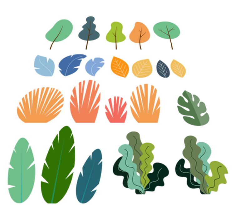 Tapis vinyle plantes feuillage tropical pack - TenStickers