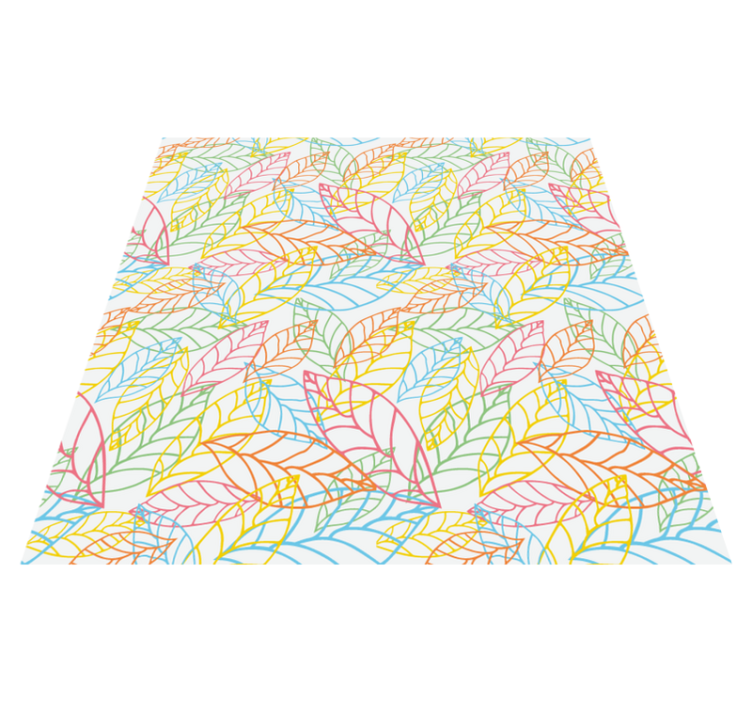 Tapis vinyle plantes design de feuilles néon colorées - TenStickers