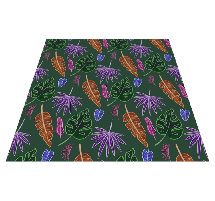 Tapis vinyle plantes géométriques néon - TenStickers