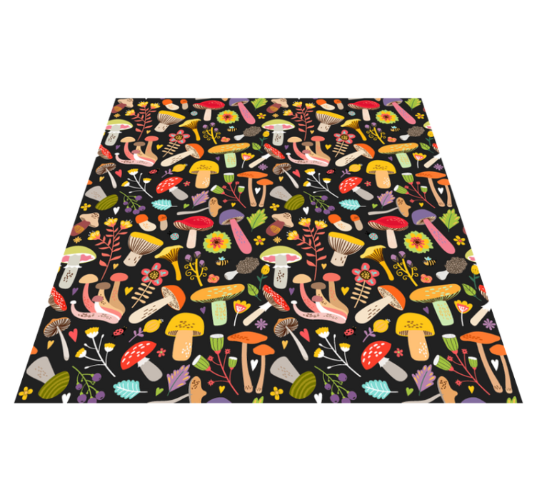Tapis vinyle plantes motif champignons d'automne - TenStickers