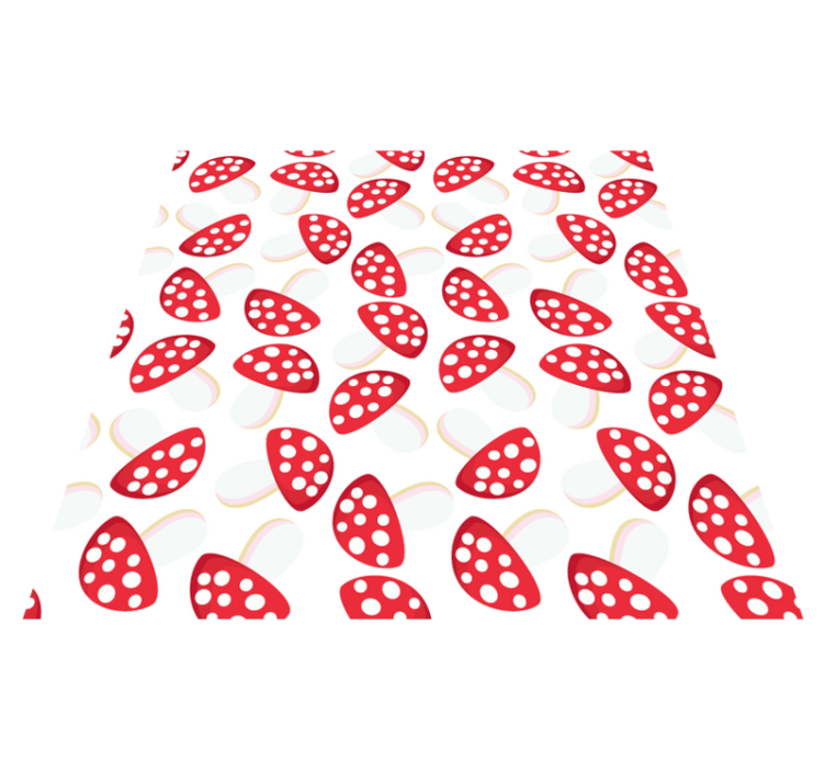 Tapis vinyle plantes champignons classiques fond blanc - TenStickers