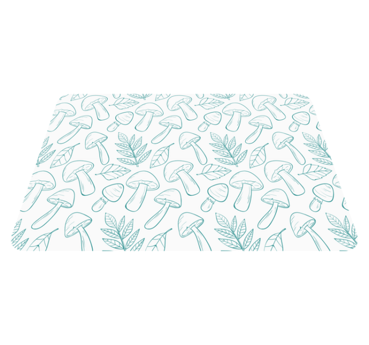 Tapis vinyle plantes motif champignons bleu clair - TenStickers