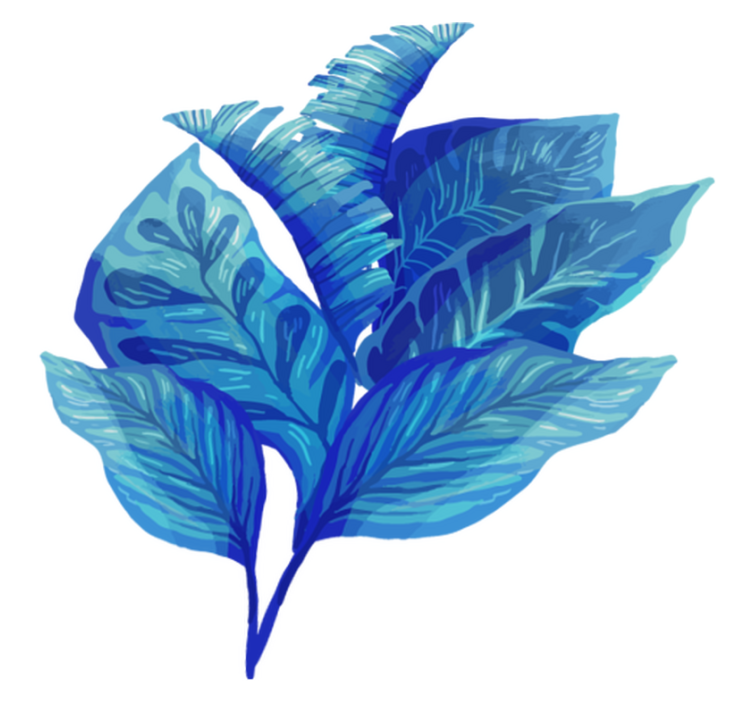 Tapis vinyle plantes arrangement de feuilles bleues - TenStickers