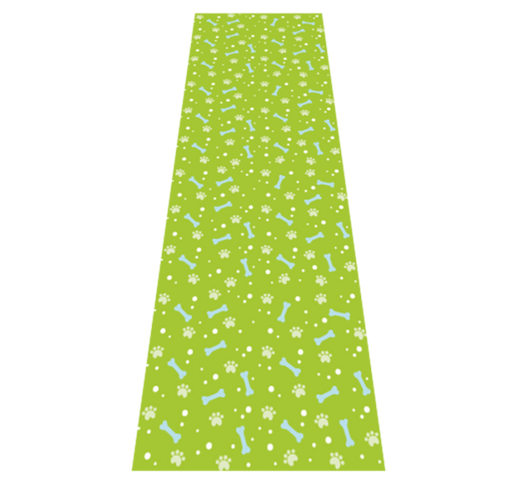 Tapis vinyle chambre pattes de chien bleu et vert - TenStickers