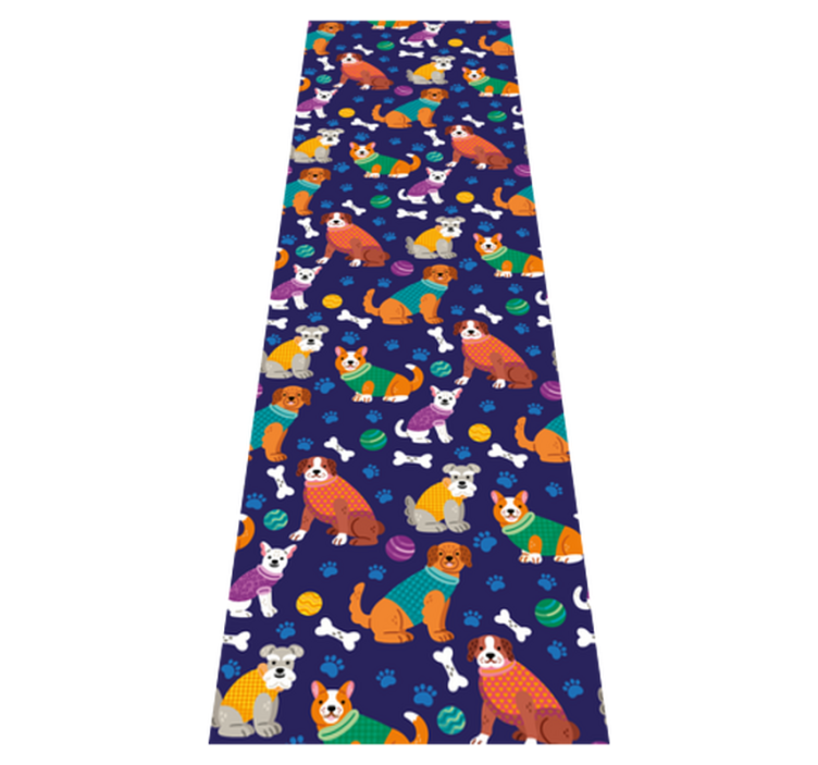 Tapis vinyle chambre motif chiens colorés étonnants - TenStickers