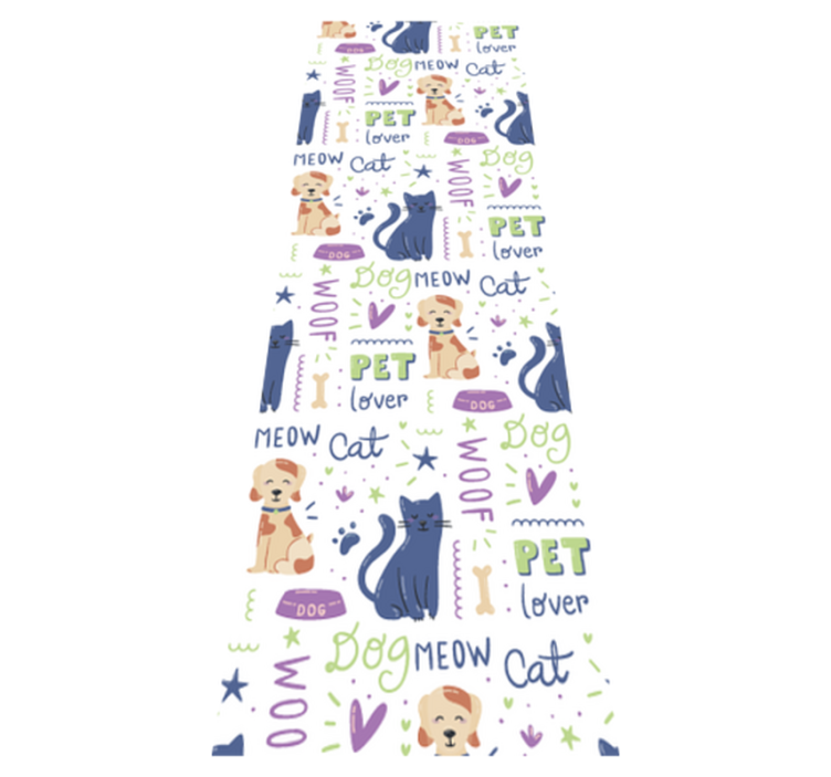 Tapis vinyle chambre doodle coloré avec chiens - TenStickers