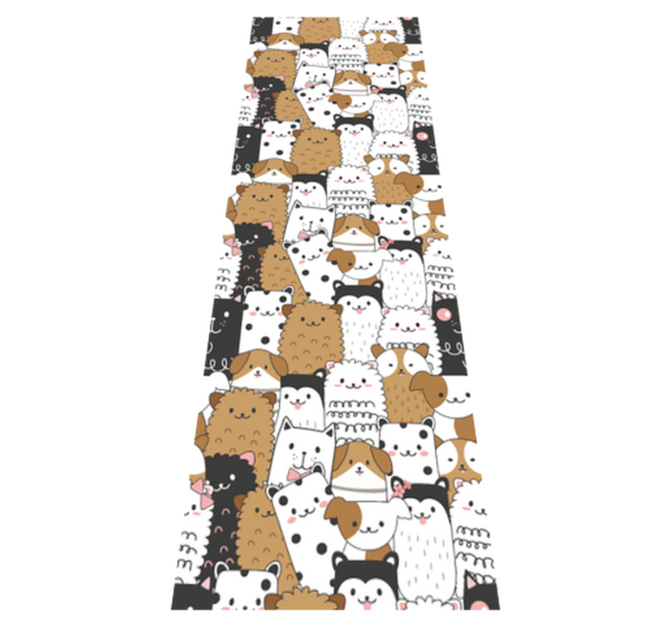 Tapis vinyle chambre chiens mignons sans couture - TenStickers