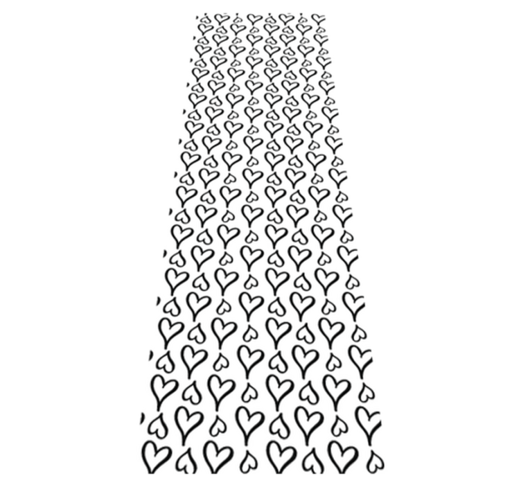 Tapis vinyle chambre icônes de cœur illustrées noires - TenStickers