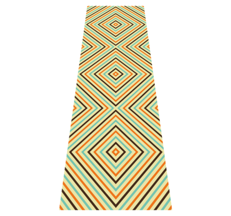 Tapis vinyle chambre motif vintage orange et bleu - TenStickers