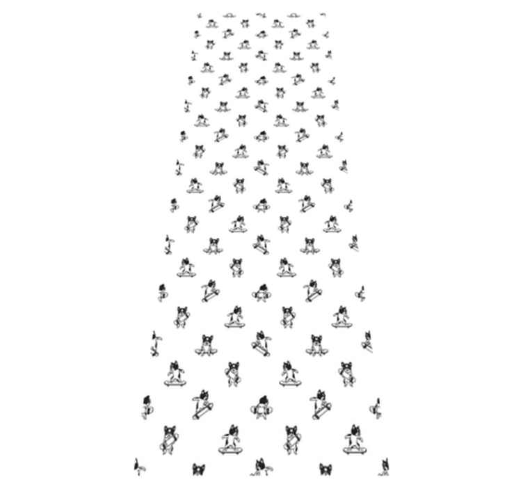 Tapis vinyle chambre chien mignon sur skateboard - TenStickers