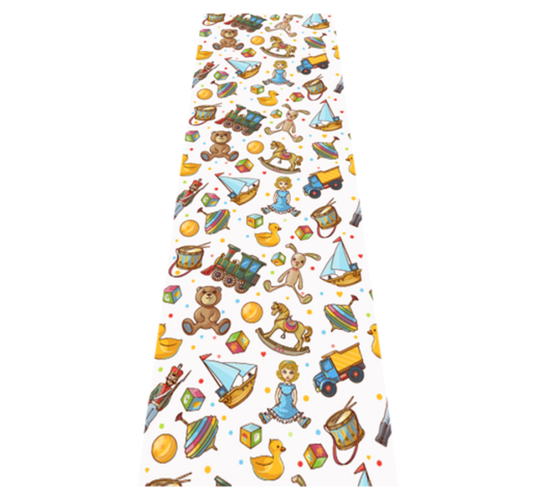 Tapis vinyle chambre design mignon jouets en bois et ours - TenStickers