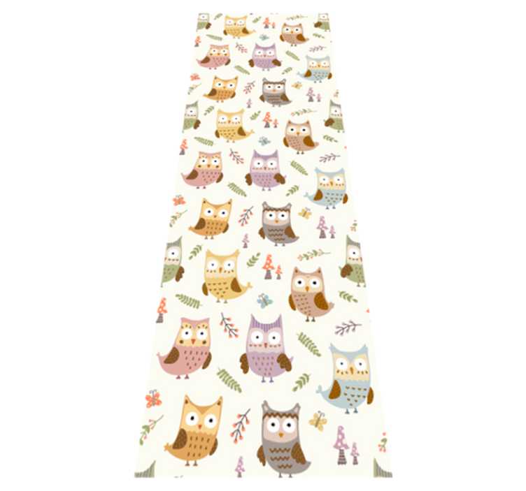 Tapis vinyle chambre hiboux mignons avec métiers - TenStickers