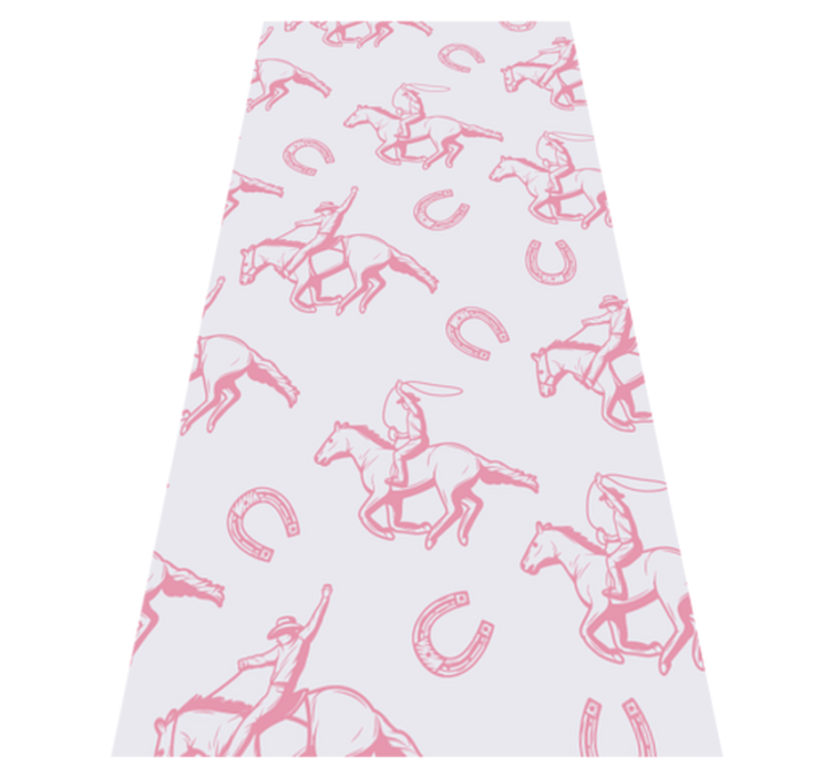 Tapis vinyle chambre motif cheval cowboy rose - TenStickers