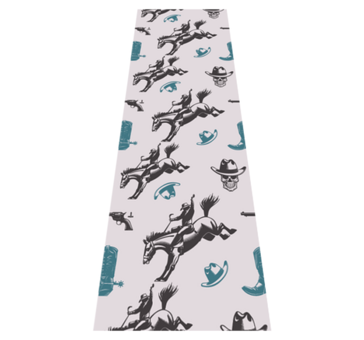 Tapis vinyle chambre motifs chevaux cowboys - TenStickers