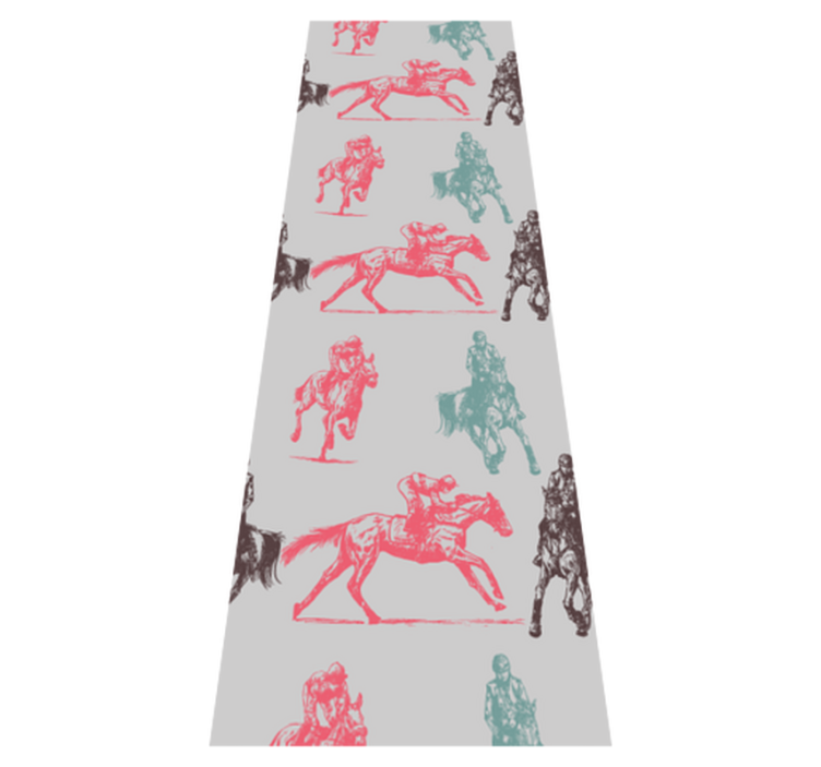 Tapis vinyle chambre motif chevaux sur fond gris - TenStickers