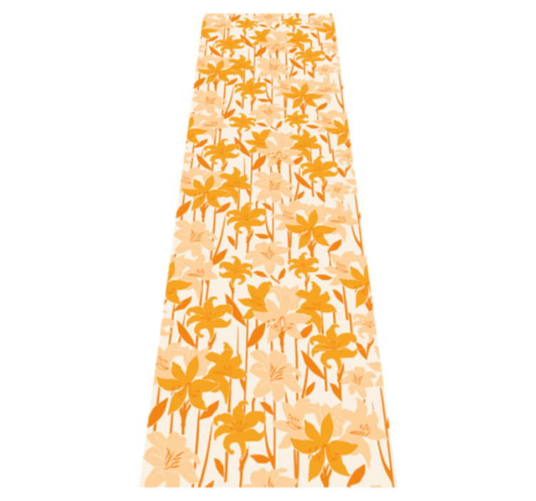 Tapis vinyle chambre petites fleurs oranges mignonnes - TenStickers