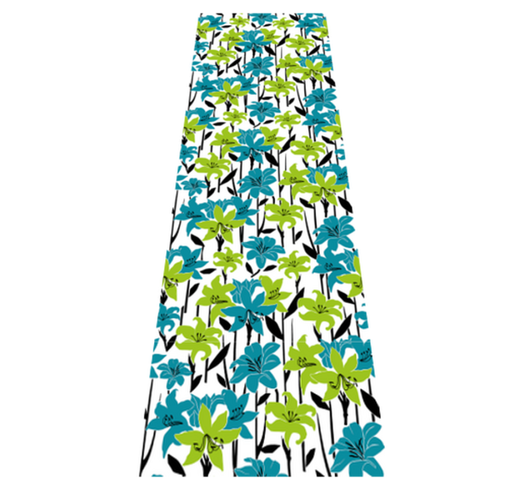 Tapis vinyle chambre motif pochoir fleurs - TenStickers