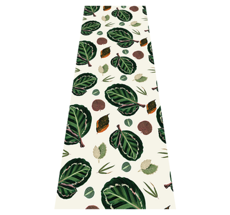 Tapis vinyle chambre feuilles de maranta vert rouge - TenStickers